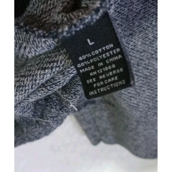 Morse Code 1/4 Zip Long Sleeve Hoodie Hooded Zippered Pockets Gray Men's L - Picture 7 of 11